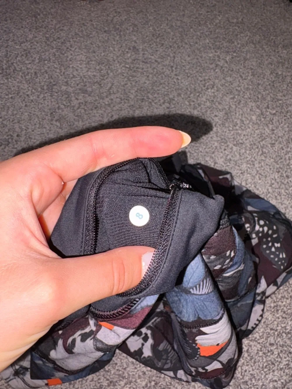 Butterfly Print Lululemon Athletic Skirt with Integrated Shorts - Black/Blue - Picture 6 of 6